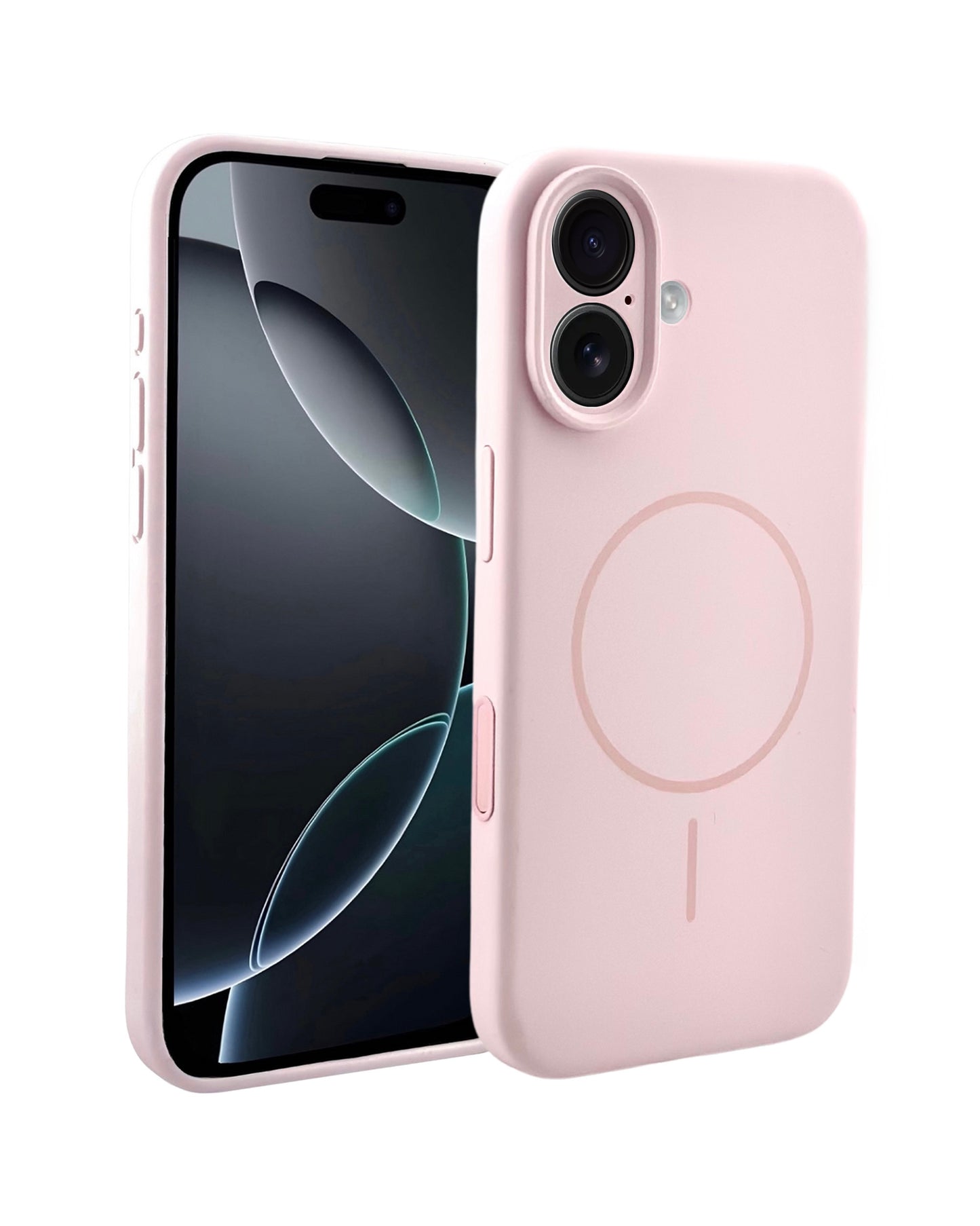 MagSafe Compatible Pink Protective Silicone Phone Case with Camera Cover