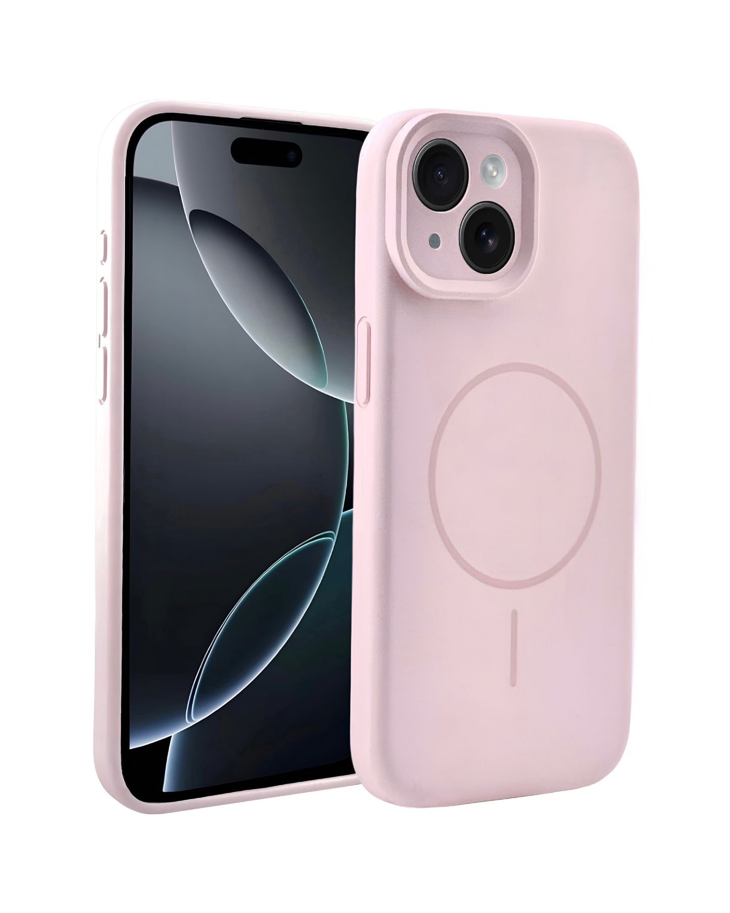 MagSafe Compatible Pink Protective Silicone Phone Case with Camera Cover